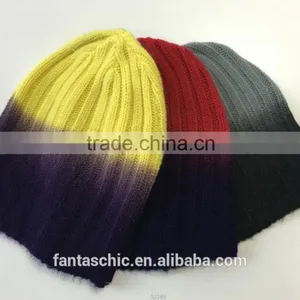Custom Space Dye Novelty Knitted Slouch Beanie Hat With Soft Handfeel thumbnail-1