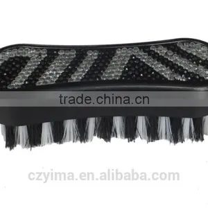 Hot! Bling Horse Face Brush With Zebra Pattern Rhinestone for Cleaning thumbnail-1