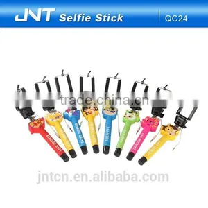 Cute Cartoon Wire Selfie Stick ,OEM Phone Holder Selfie Stick With Wire QC24 thumbnail-1