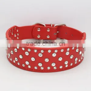 Manufacturer Selling Big Diamond Imitation Leather Pet Collar Beautiful Dog Collar thumbnail-4