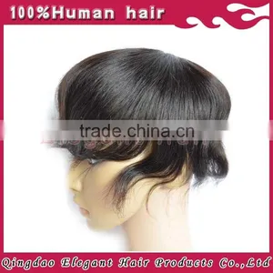 Top 6a Grade Quality 6" 1b# Brazilian Real Human Hair Silk Base Toupee for Men thumbnail-4