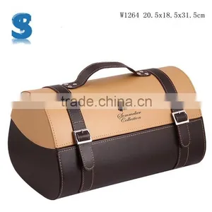 Handmade Bulk Production PU Leather Covered Wine Gift Boxes Individual Magnum Wine Box W1264 thumbnail-2