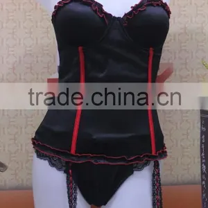 Black Red Sexy Shapewear,slimming Body Suit With Red Bow thumbnail-1
