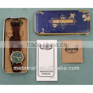 Rectangular Metal Tin Watch Box thumbnail-1