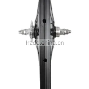 2016 Carbon Track Bike Wheelset Track Wheels 88mm Tubular Road Bike Track Wheel Novatec Hub thumbnail-4