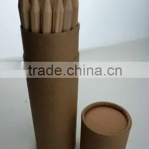 7 Inch Promotional Natural Recycled Wooden Colored Pencils in Tube Box 24 Pieces Set thumbnail-1