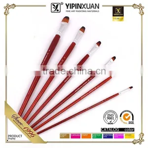 In Stock 6pcs Professional High Quality Filbert Shape Nylon Hair Artist Brush thumbnail-1