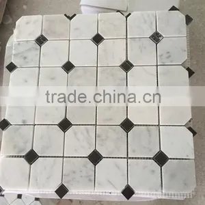 High Quality White Marble Carrara White Mosaic for Interior Decoration thumbnail-1