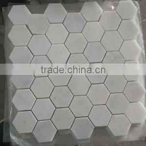 Popular Eastern White Marble Hexagon Mosaic Tiles on Sales thumbnail-4