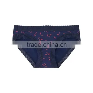 Women Comfortable Cotton Elastane Lace Brief Sexy Ladies Underwear thumbnail-5