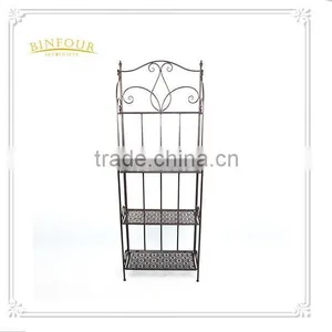 Metal 3 Tiers Flower Display Rack Book Shelf for Living Room Furniture thumbnail-1