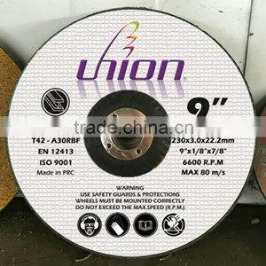9inch 230X3X22.2mm DEPRESSED Cutting Disc for Metal/steel thumbnail-3