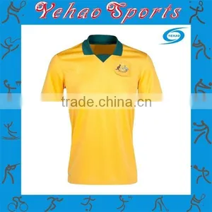 Plain Australia Soccer Jersey With Favorable Price and Sublimation thumbnail-1