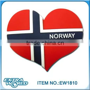 Heart Shape Norway Flag Pvc Fridge Magnet thumbnail-1