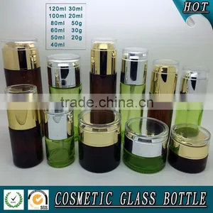 Hot Saling Green Red Colored Cosmetic Glass Bottle and Cosmetic Glass Jar Quality Choice thumbnail-5