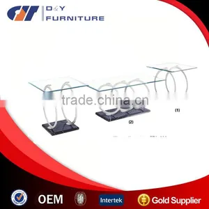 America Style Glass Coffee Table Set For Sale thumbnail-1