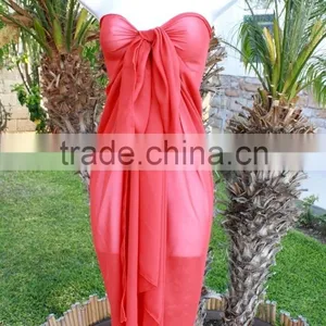 Sheer Pareo Solid Color Sarong Chiffon Material 100*180cm Pareo Sarong thumbnail-4