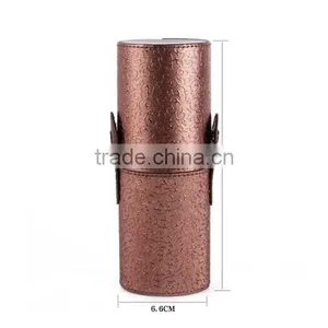 High Quality Brown Makeup Brush Case Bag Cosmetic Brushes Cup Holder Case thumbnail-5