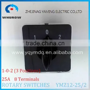 Rotary Switch YMZ12-25/2 Changeover Cam Combination Switch 2 Poles 3 Positions 8 Terminals 25A Ui 690V Sliver Point Contacts thumbnail-4
