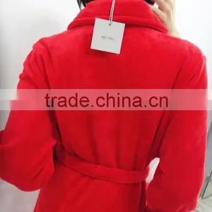 Red Classic Warm Bind Night Robe Woman thumbnail-6