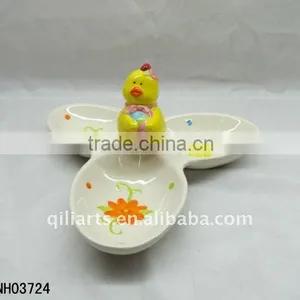 Easter Chicken Ceramic Candy Tray thumbnail-1