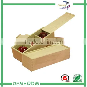 Divided Natural Wood Storage Box thumbnail-1