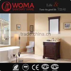 2016 Customized Double Basin Solid Wood Bathroom Cabinet Floor Stand thumbnail-1