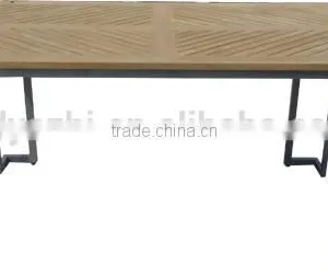 Aluminum Frame Powder Coated Outdoor Furniture Sling Table With Teak thumbnail-3