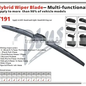 Streak-free Quiet Smooth Metro Front Flex Vehicle Accessories Hybrid Japanese Car Passager Windshield Stealth Wiper Blade thumbnail-2