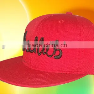 Custom 3d Embroidery Design Flat Brim Snapback Hat thumbnail-1