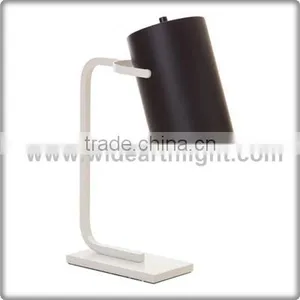 UL Listed Painted White Reading Light With Adjustable Black Fabric Shade T50100 thumbnail-1