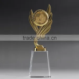 Replica Golden Hand Hold the Golbe Metal Trophy Awards Customized Metal Trophy thumbnail-1