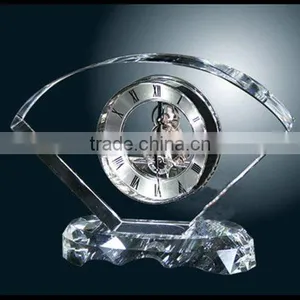 Wholesale Sector Shape Crystal Desk Mechanical Clock Award Office Decoration thumbnail-1