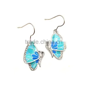 18K White Gold Plated Enamel Enthusiastic Coloring Butterfly Jewelry Sets thumbnail-3
