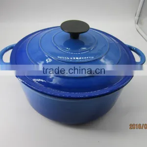 25cm Cast Iron Casserole, Cast Iron Roaster, Porcelain Enameled Cast Iron Cookwares, Cast Iron Enamel Coat Pots, Cast Iron Woks, thumbnail-2