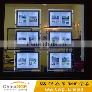 Slim Backlight LED Frame Acrylic Light Panel Real Estate Agents Window Display thumbnail-1