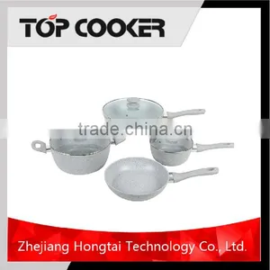 Induction Marble Coating Cookware Sets With Glass Lid thumbnail-1