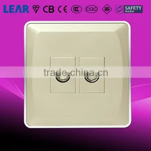 V6_3D Series Wall Switch 2 Gang TV Socket thumbnail-1