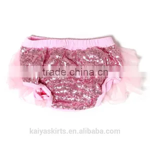 Multicolored New Born Soft Grenadine Sequin Underwear New Style Cotton Baby Ruffle Bloomers for Kid thumbnail-5