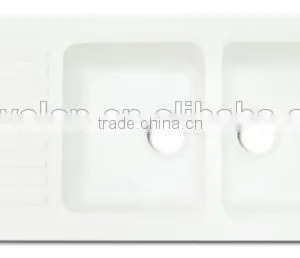 Italian Kitchen Sink Solid Surface Kitchen Ware/Sanitary Acrylic Resin Stone Kitchen Sink,solid Surface Double Bowl Kitchen Sink thumbnail-3