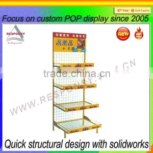 Cost-saving Muti-tiers Beverage Metal Wire Racks Display Shelf thumbnail-6