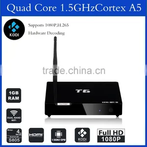 Hot Amlogic S805 Quad Core Android 4.4 tv Box T6 Support Bluetooth 4.0, 4K*2K, XBMC, 1G+8G Smart Android 4.4 T6 Payment Accept thumbnail-1