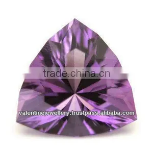 Fabulous Dark Amethyst Trillion Cut Loose Stone, Semi Precious Loose Stone Supplier India, Concave Cut Trillion Shaped Brazil am thumbnail-1