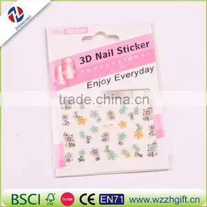 3D Gold Nail Art Stickers Decals, Flower Designs Metallic Nail Art Decoration Tools Fashion Manicure Nail Decals thumbnail-2