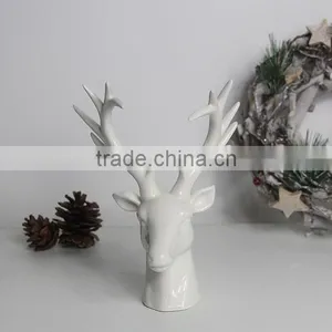 Matt White Ceramic Deer Head Christmas Reindeer Antlers thumbnail-1