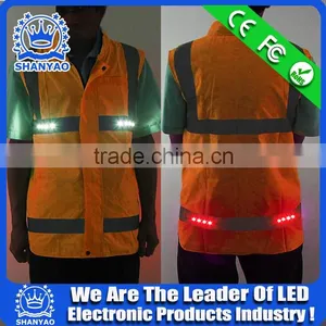 2016 Hot Selling LED Reflective Safety Jacket For Road Safety At Night thumbnail-4