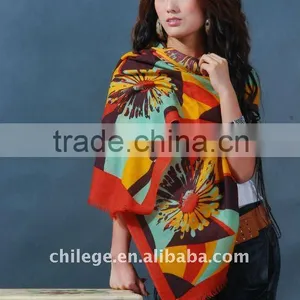 Fashion Printed Wool Scarf Wholesale China thumbnail-1