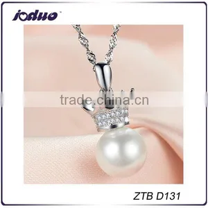Hot-selling Pearl Design Noble Crown Necklace Pendant thumbnail-1