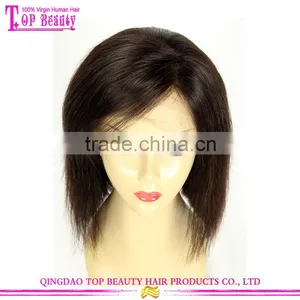 Side Part 8A Virgin Brazilian Hair Wig Silk Top Lace Front Wig Silky Striaght Short Bob 100 Human Hair Front Lace Wig thumbnail-6