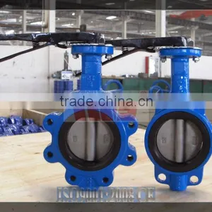 1.5"~24" PN10/16 Lever Operated Wafer Type Butterfly Valve Without Pin thumbnail-1